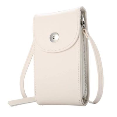 China New Style SJB-06 Waterproof Large Capacity 3 Layers Rose PU Leather Cross Body Cell Phone Bag With Buckle for sale