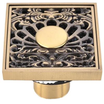 China 10x10cm Modern Antique Brass Floor Drain for sale