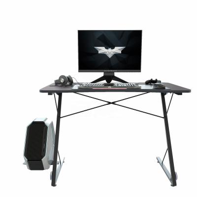 China (Height)Adjustable Gaming Desk Z Shaped Desktop PC Computer Gaming Desk Gamer Tables Pro With LED Lights Controller Stand Cup Holder Earphone for sale