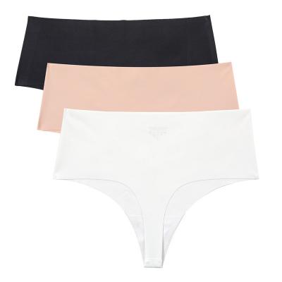 China High Waist Ladies Female Breathable One Piece Sexy Panties Women Seamless Laser Cut Briefs Thong Underwear for sale