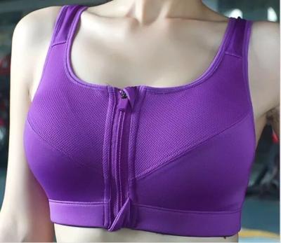 China 5xl Women's Gym Yoga Top Shockproof Four Tier Running Zipper High-Support Seamless Workouts Breathable Plus Size Sports Bra For Large Breast for sale