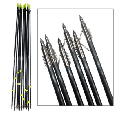 China TIR Shaft Barb Grapple Point Hunting Bow Fiberglass Arrows 8mm Archery Fishing Shoot Fish Arrows Fit For Compound Bows for sale