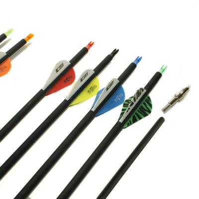 China SHOOTING 28/30/32 Inche OD 7.8mm Spine 500 Carbon Arrow With Variable Ring For 30-80lbs Proof Arrowhead/Recurve Compound Bow Hunting for sale