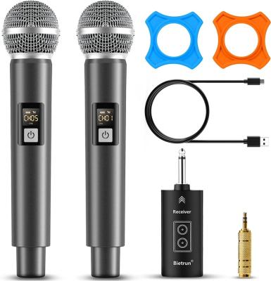 China Handheld Microphone Wireless Microphone, Plug&Play Microphone for Singing, Karaoke, Dual Dynamic Wireless MIC Handheld Radio with Rechargeable Recei for sale