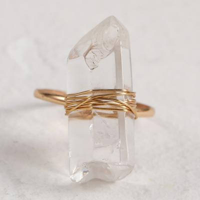 China Retro Vintage Fashion Popular Metal Ladies Open Ring Winding Irregular Crystal Ring New for sale