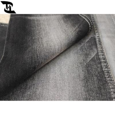 China Breathable hot sale black color denim jeans fabric with stretch denim top YH2091A for sale