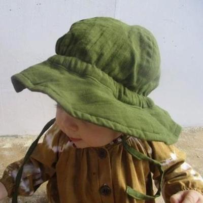 China Fashion 100% Natural Linen Baby Sun Canvas Hat for sale