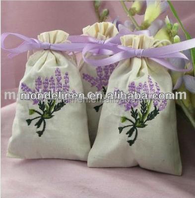 China Europe clasicalall hot sale 100%linen lavender sachet bag with embroidery for sale