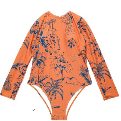 China 2022 Luxury Custom Swimwear 2021 New Design Breathable Swimwear Wetsuit Surfing Bikinis Maillot De Bain Femm Long Sleeve Backless for sale