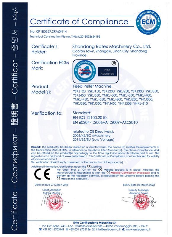 CE - Shandong Rotex Machinery Co., Ltd.