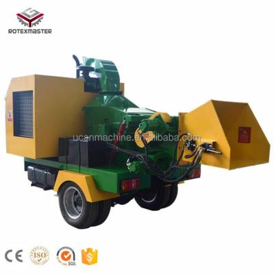 China Mobile Agricultural Machinery Equipment Wood Chipper Diesel Engine Power With Tractor Pull For Forest Using for sale