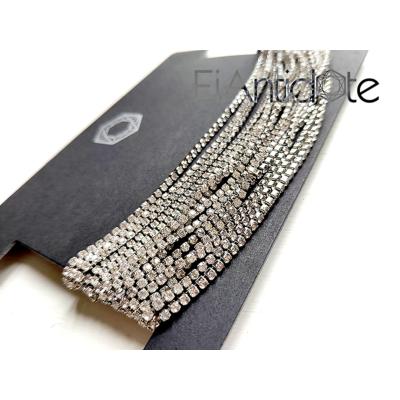 China CLASSIC high quality double layer rhinestone alloy clavicle necklace custom electroplating personalized silver chain for sale