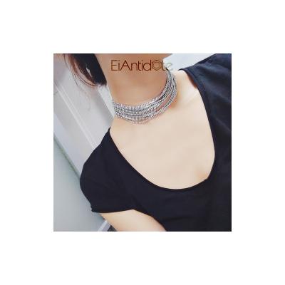 China 2021 CLASSIC fashion rhinestone necklace alloy gothic chokers for women Diamond Pendant Necklaces for sale