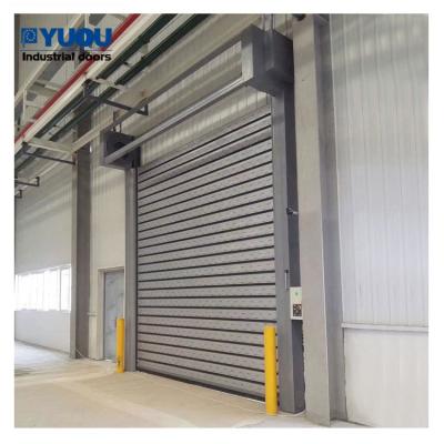 China Aluminum alloy modern high speed spiral shutter roller high performance hard panel door with foam insulation for sale