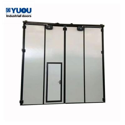 China Security Industrial Custom Fireproof Shed Sliding Aluminum Steel Metal Industrial Folding Door for sale