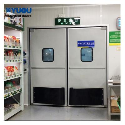 China Stainless Steel Modern Double Action Flip Flap Swing Traffic Door for sale