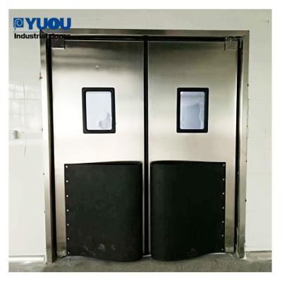 China 2021 Hot Sale New Model Factory Sale Stainless Steel Industrial Swing Commercial Restaurant Traffic Doors for sale