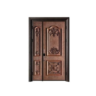 China Modern unequeal double steel security doors for sale