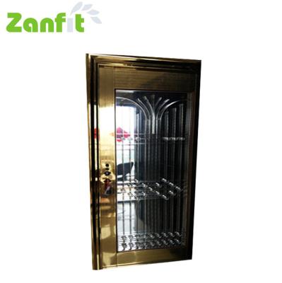 China Modern Gold Plated Door Bedroom Stainless Steel Door for sale