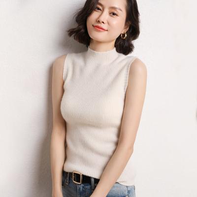 China Breathable cashmere knitted summer new fashion round neck women sweater casual girl sleeveless soft clothing quantity quantity for sale