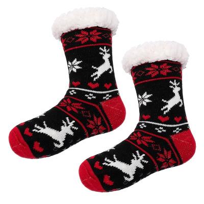 China Other OEM Women Non Slip Calcetines Mujer Fleece Floor Socks Indoor Slippers Women Christmas Floor Socks Meias Antiderrapantes for sale