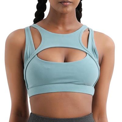 China Sale Woman Sports Yoga Vest Lady Wireless Bra Crop Breathable Sports Bra for sale