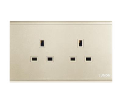 China JUNON 147*86 Home Office Mount UK 13A 2 Electrical Strip 3 Pin Double Wall Socket Outlet for sale