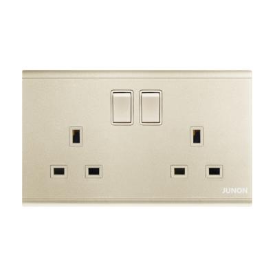 China BS Standard Double Socket 13Amp Twin Socket With Switch 86*147mm LF821/9H2/13/D for sale