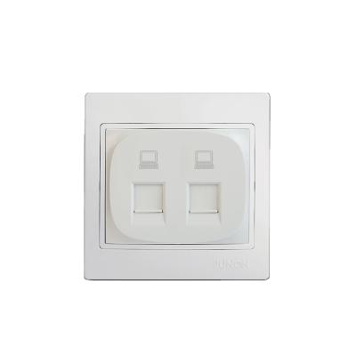 China JUNON Hot Sell Switch Socket RJ45 CAT5/CAT6 Double Copper Data PC+Wall Socket for sale