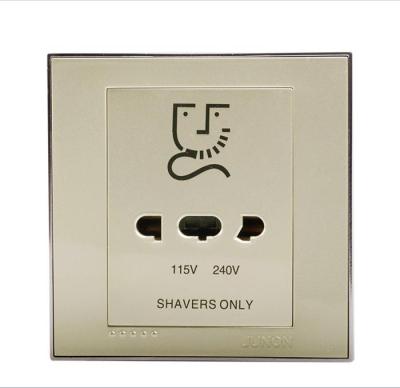 China Champagne Gold Series JUNON P Electric Wall Socket 10A 250V Residential/Multi-Purpose Shaver Socket for sale