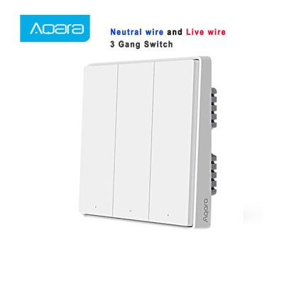 China Band 3 No Neutral Wall D1 ZigBee Wall Switch Mihome Mijia Smart Wireless App Wireless Light Radio Remote Control Switch To Light D1 3gang for sale