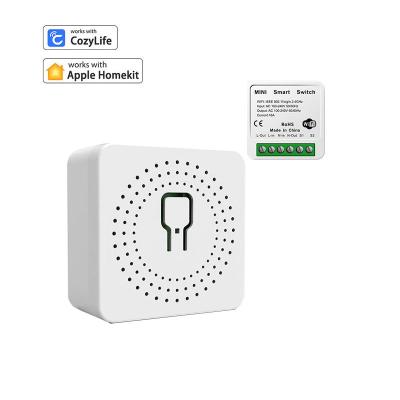 China Wifi Mini Wifi APP Voice Control Works DIY Mini Smart Switch Home Automation 16A Cozylife with Homekit Google Alexa Home for sale