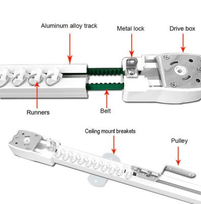 China Easy Installation Smart Electric Curtain Track for B1 Curtain Motor, Super Quite Quietly Smart Curtain Track for Tuya Mijia MI Home for sale