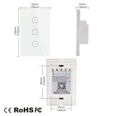 China Tuya app wifi switch USA WiFi Stepless Dimmer Smart Touch Control Lamp Switch PC dimmer dimmer us dimmer switch for sale