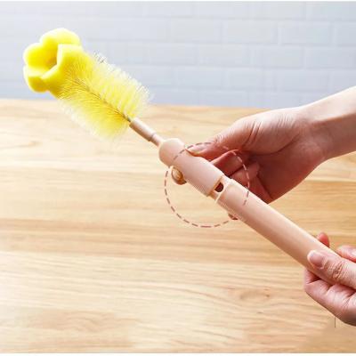 China Wholesale Viable Sponge Pacifier Brush Stainless Steel Straw Brush 6 Pieces Baby Bottle Sponge Cleaning Brush for sale