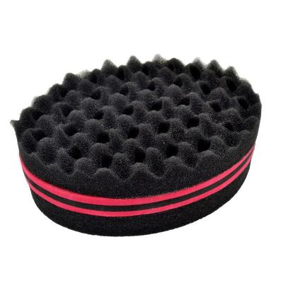 China Soft Oval Double Sides Magic Twist Hair Brush Sponge Sweep Afro Natural Coil Wave Hair Brush Sponge For Black Men for sale