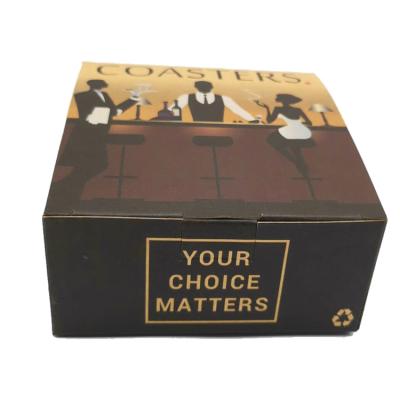 China Recyclable Coasters Brown Kraft Paper Packing Box Packaging Kraft Paper Gift Customized Packing Box Packing Boxes for sale