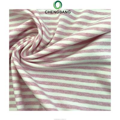 Cina White And Pink Stripe Breathable 100% Combed 40s Cotton Interlock Knitted Double Knitted Fabric Tank Top in vendita