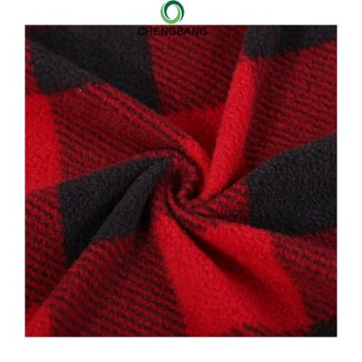 Κίνα Chengbang Anti-Static Knitting Fabric Red Home Fashions Print Buffalo Check Plush Fleece Fabric προς πώληση