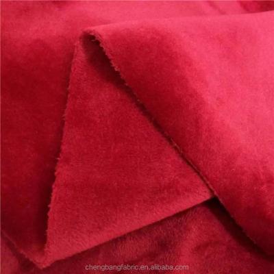 China Memory Polyester Spandex Two Side Stretch Double Sides Brushed Soft Laminated Velor / Velvet Fabric for sale