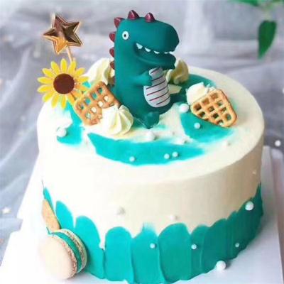 China Wholesale Cake Topper Happy Birthday Party Supplies Latex Dinosaur Dinosaur Kids Toy Favors Cake Supplies Decorating Tools for sale