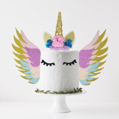 China Unicorn Theme Cake Paper Topper for Cakes Decorating Unicorn Birthday Party Favors Baby Shower Wedding Decoration for sale