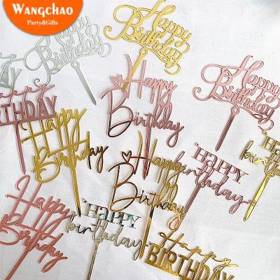 China Acrylic Acrylic Cake Topper Baby Shower Party Cake Topper Happy Birthday Children Gifts and Gift Cake Decorating Party Supplies for sale