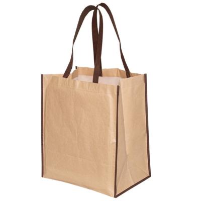 China Eco Friendly Reusable Grocery Supermarket Food Handled Laminated Recycle Pet Shopping Rpet Bag for sale