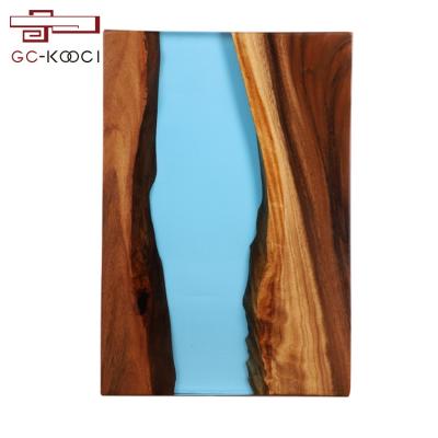 China Other Resin Table Resin Solid Wood Marine Blue Modern Dish for sale