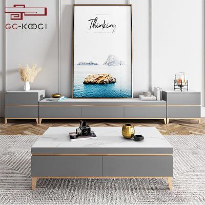 China Modern minimalist furniture 2m TV cabinet living room floor cabinet and coffee table set for sale