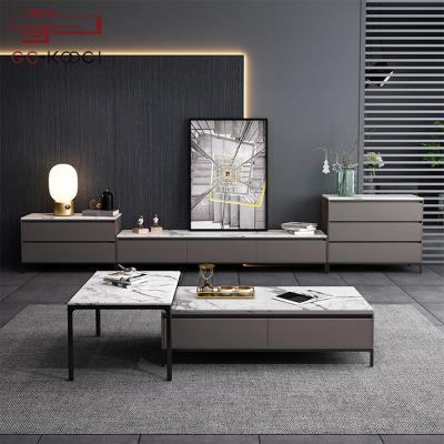 China Minimalist Italian Marble Coffee Table TV Cabinet Combination Living Room Furniture Marble Coffee Table for sale