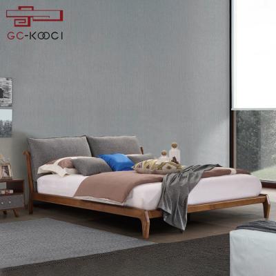 China Double Fashion Adjustable Design Multiwindow (Other) Fabric Bed Minimalist Wooden Bed for sale