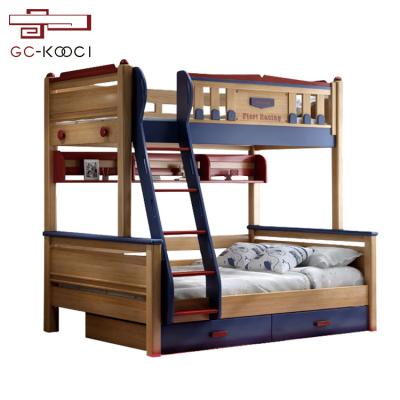 China OEM Solid Wood Modern Double Drawer Teenager Bunk Bed For Bedroom Furniture for sale