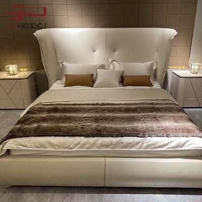 China (Other) modern luxury light luxury single bed double bed villa model room double bed adjustable fabric to plot customization for sale